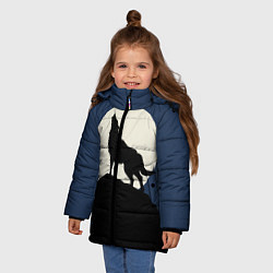 Куртка зимняя для девочки Вой на луну, цвет: 3D-светло-серый — фото 2