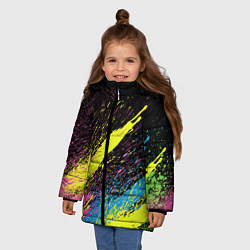 Куртка зимняя для девочки Брызги, цвет: 3D-светло-серый — фото 2