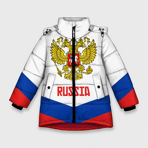 Зимняя куртка для девочки Russia Hockey Team / 3D-Красный – фото 1