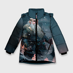 Куртка зимняя для девочки Witcher gwent 7, цвет: 3D-черный