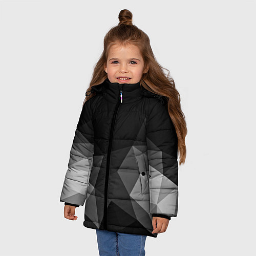 Зимняя куртка для девочки Abstract gray / 3D-Светло-серый – фото 3