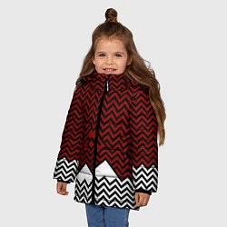 Куртка зимняя для девочки Твин Пикс: Минимализм, цвет: 3D-красный — фото 2