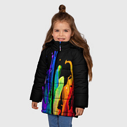 Куртка зимняя для девочки Всплеск красок, цвет: 3D-светло-серый — фото 2