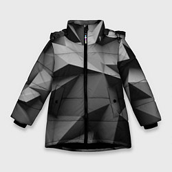 Куртка зимняя для девочки Gray abstraction, цвет: 3D-черный