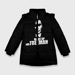 Куртка зимняя для девочки Wake up Mr. Freeman, цвет: 3D-черный