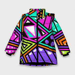 Куртка зимняя для девочки Geometry, цвет: 3D-черный