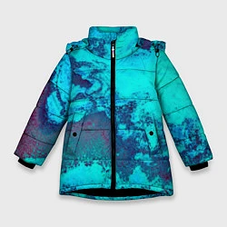 Зимняя куртка для девочки Лазурные текстуры