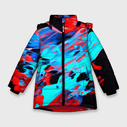 Куртка зимняя для девочки Краски лета, цвет: 3D-красный