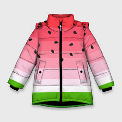 Куртка зимняя для девочки Арбузик, цвет: 3D-черный