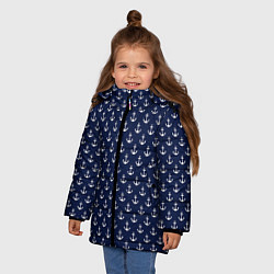 Куртка зимняя для девочки Морские якоря, цвет: 3D-черный — фото 2