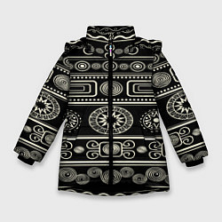 Куртка зимняя для девочки Африканский мотив, цвет: 3D-черный