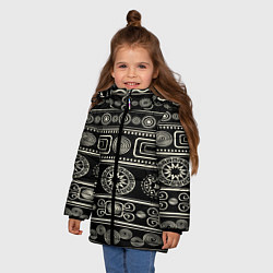 Куртка зимняя для девочки Африканский мотив, цвет: 3D-черный — фото 2