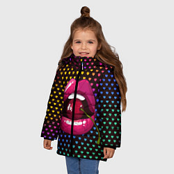 Куртка зимняя для девочки Pop art, цвет: 3D-черный — фото 2