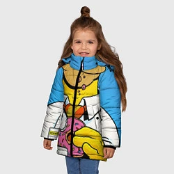 Куртка зимняя для девочки Homer with donut, цвет: 3D-красный — фото 2