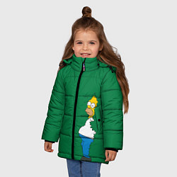Куртка зимняя для девочки Гомер в кустах, цвет: 3D-черный — фото 2