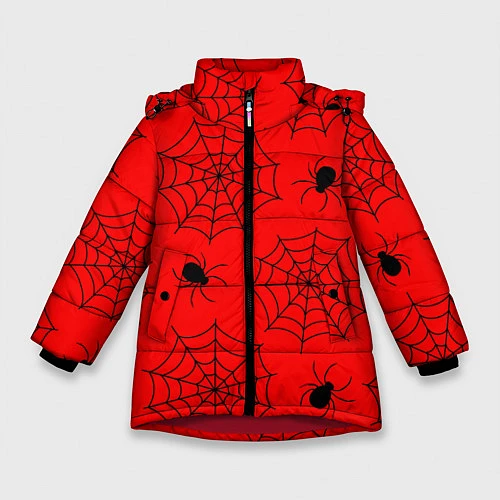 Зимняя куртка для девочки Рассадник пауков / 3D-Красный – фото 1