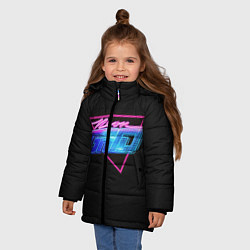 Куртка зимняя для девочки GTA VI: Neon Grid, цвет: 3D-черный — фото 2