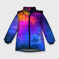 Куртка зимняя для девочки Узор цвета, цвет: 3D-светло-серый