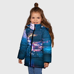 Куртка зимняя для девочки Извержение вулкана, цвет: 3D-черный — фото 2