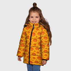 Куртка зимняя для девочки Сыр, цвет: 3D-черный — фото 2