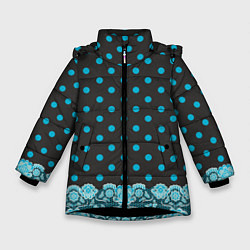 Куртка зимняя для девочки Имитация кружева, цвет: 3D-черный