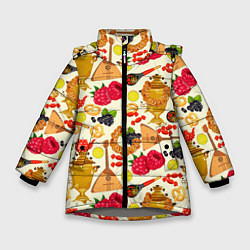 Куртка зимняя для девочки Народная кухня, цвет: 3D-светло-серый