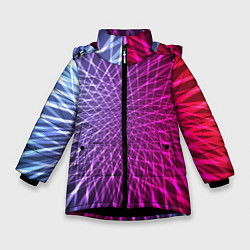 Куртка зимняя для девочки Плетение, цвет: 3D-черный