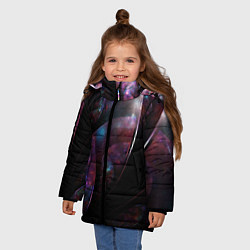 Куртка зимняя для девочки Фантастическая Абстракция, цвет: 3D-черный — фото 2