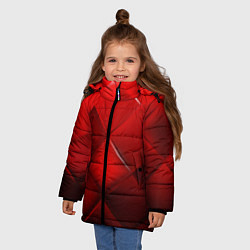 Куртка зимняя для девочки Red squares, цвет: 3D-черный — фото 2