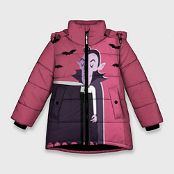 Куртка зимняя для девочки Дракула, цвет: 3D-черный