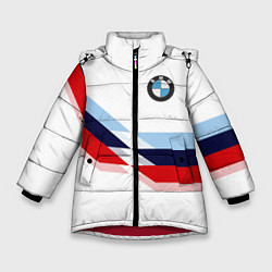 Куртка зимняя для девочки BMW БМВ WHITE, цвет: 3D-красный