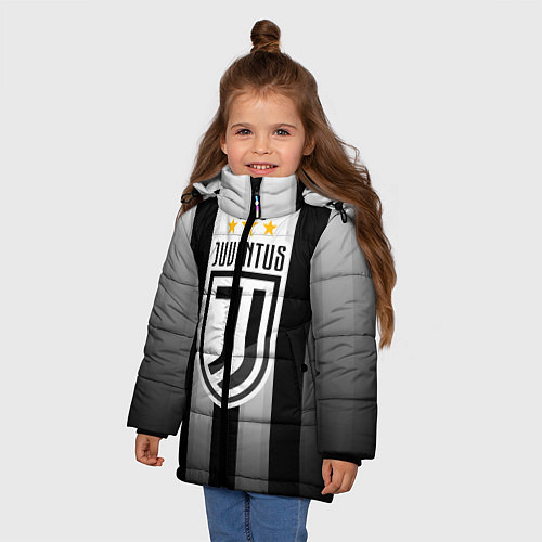 Зимняя куртка для девочки Juventus FC: New logo / 3D-Светло-серый – фото 3