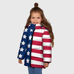 Куртка зимняя для девочки USA Flag, цвет: 3D-черный — фото 2