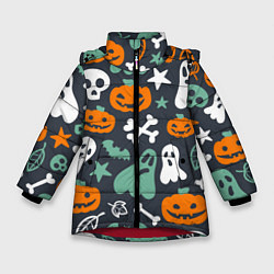 Куртка зимняя для девочки Halloween Monsters, цвет: 3D-красный