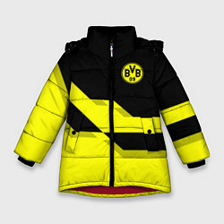 Куртка зимняя для девочки BVB FC: Yellow style, цвет: 3D-красный