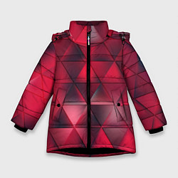 Куртка зимняя для девочки Dark Red, цвет: 3D-черный