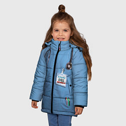 Куртка зимняя для девочки Костюм врача, цвет: 3D-светло-серый — фото 2