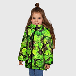 Куртка зимняя для девочки Clover pattern, цвет: 3D-черный — фото 2