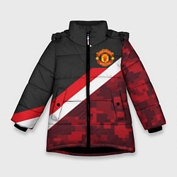 Куртка зимняя для девочки Man UTD FC: Sport Camo, цвет: 3D-черный