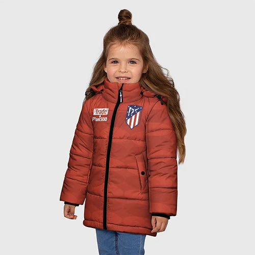 Зимняя куртка для девочки Atletico Madrid: Red Ellipse / 3D-Светло-серый – фото 3