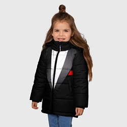 Куртка зимняя для девочки Смокинг мистера, цвет: 3D-светло-серый — фото 2