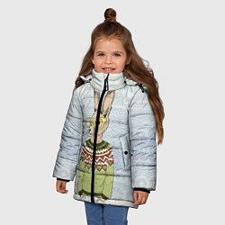 Куртка зимняя для девочки Кролик хипстер, цвет: 3D-красный — фото 2