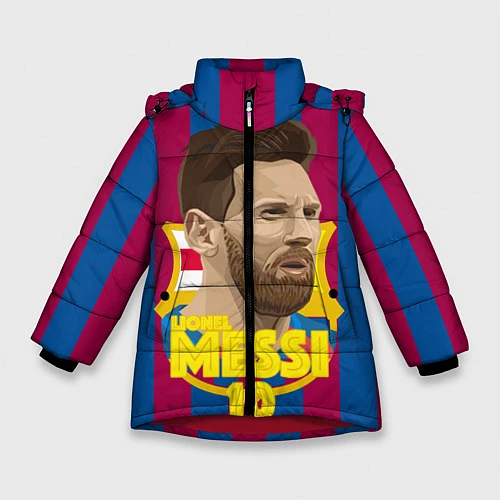 Зимняя куртка для девочки FCB Lionel Messi / 3D-Красный – фото 1