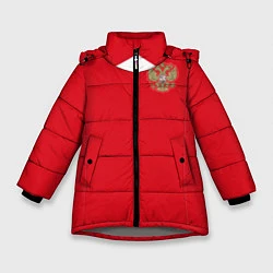 Куртка зимняя для девочки Сборная России: ЧМ 2018, цвет: 3D-светло-серый
