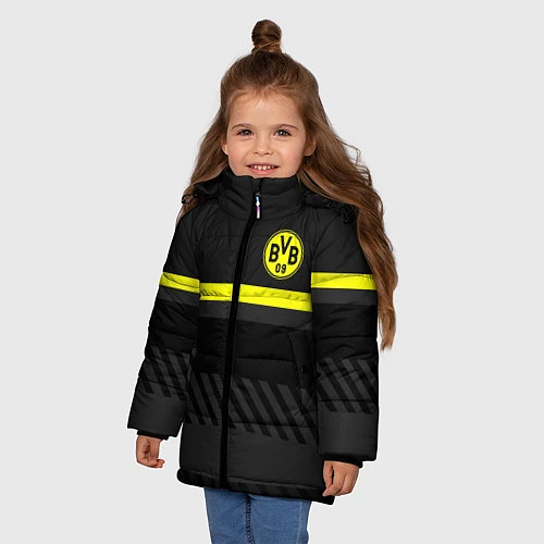 Зимняя куртка для девочки FC Borussia 2018 Original #3 / 3D-Светло-серый – фото 3