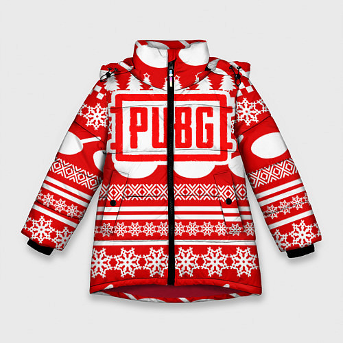 Зимняя куртка для девочки PUBG: New Year / 3D-Красный – фото 1