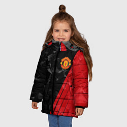 Куртка зимняя для девочки FC Manchester United: Abstract, цвет: 3D-светло-серый — фото 2