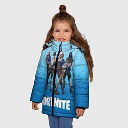 Куртка зимняя для девочки Fortnite Stories, цвет: 3D-светло-серый — фото 2