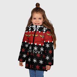 Куртка зимняя для девочки Праздничный Bon Jovi, цвет: 3D-черный — фото 2