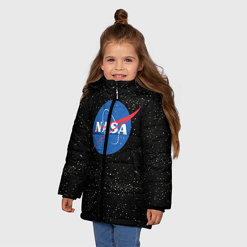 Зимняя куртка для девочки NASA: Endless Space / 3D-Светло-серый – фото 3